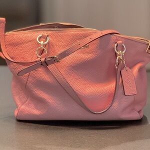 Coach Pink Leather Tote Bag